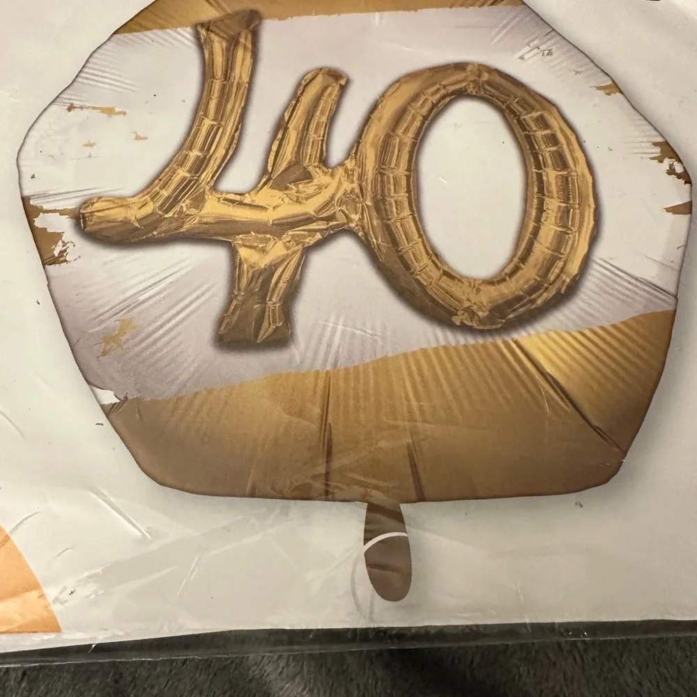 40th Birthday Decorations Balloons 3D Anniversary Party Gold Foil Stars Jumbo 3